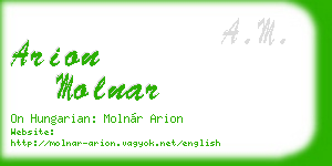 arion molnar business card
